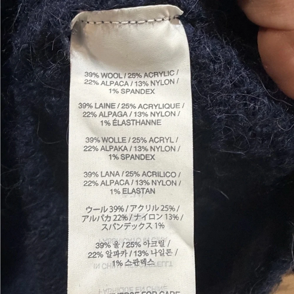J. Crew Dark Blue Navy Crew Neck Wool Alpaca Blend Sweater Size Small